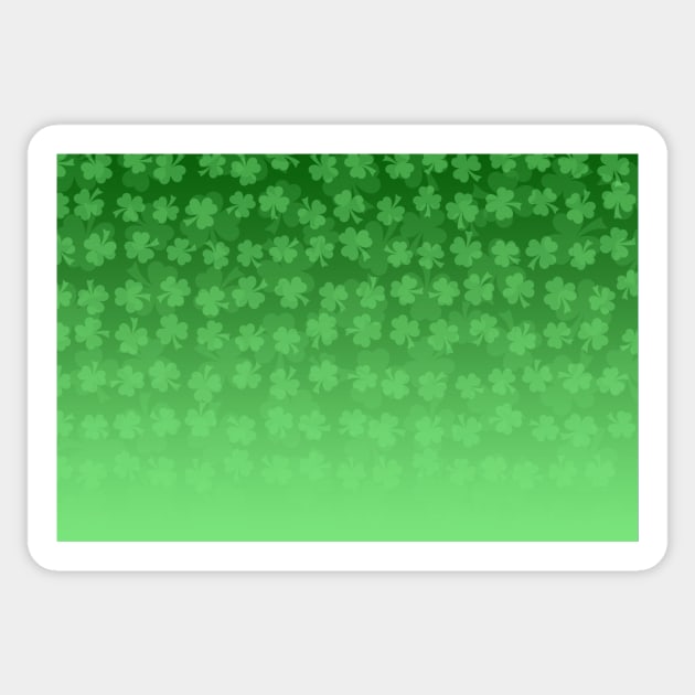 St Patrick's Day Shamrocks clovers green bright vibrant ombre fun festive celebration pattern Sticker by PLdesign
